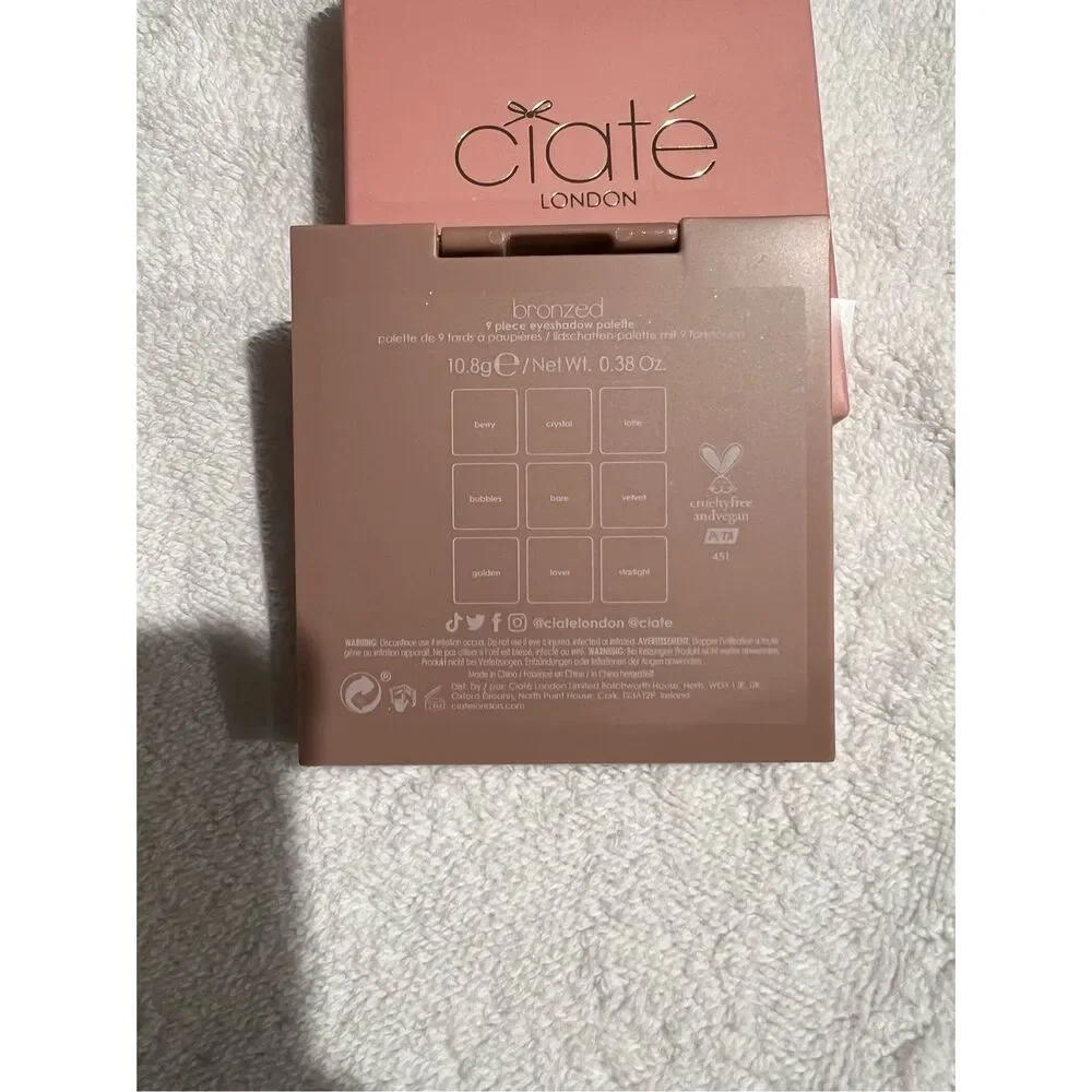 Ciaté London Bronzed‎ Eyeshadow Palette - 9-Pan Full Size BNIB Vegan MSRP $24